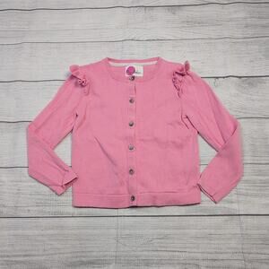 5/6 Mini Boden Pink Ruffled Cardigan